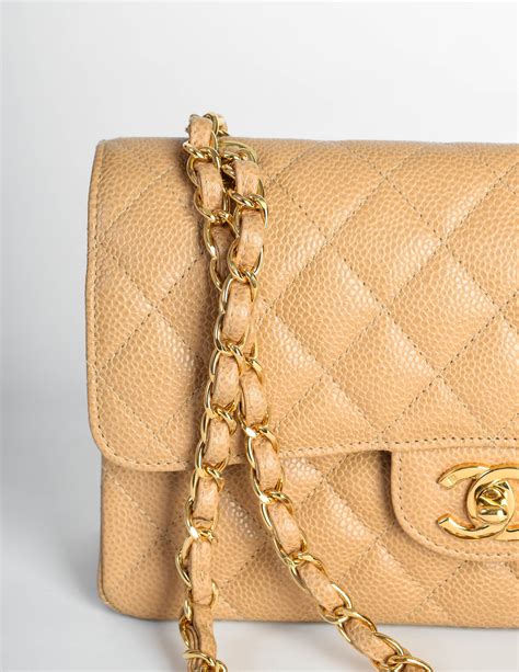 chanel beige caviar classic|Flap Bags .